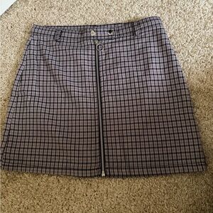 wild fable Lavender and Black Plaid Zip-Front Mini Skirt
